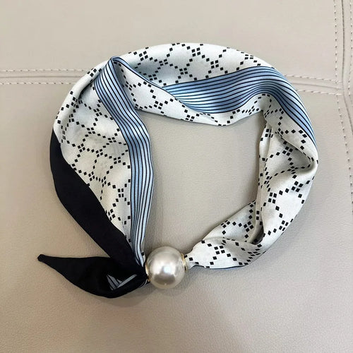 1/2PCS Elegant Pearl Tail Magnetic Clasp Scarf Summer New Versatile