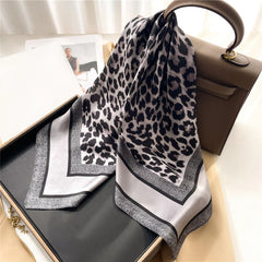 Neckerchief Female Luxury Square Scarf for Women Silk Feeling Shawl