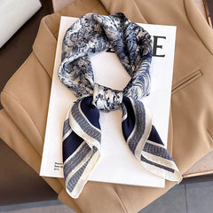 Neckerchief Female Luxury Square Scarf for Women Silk Feeling Shawl