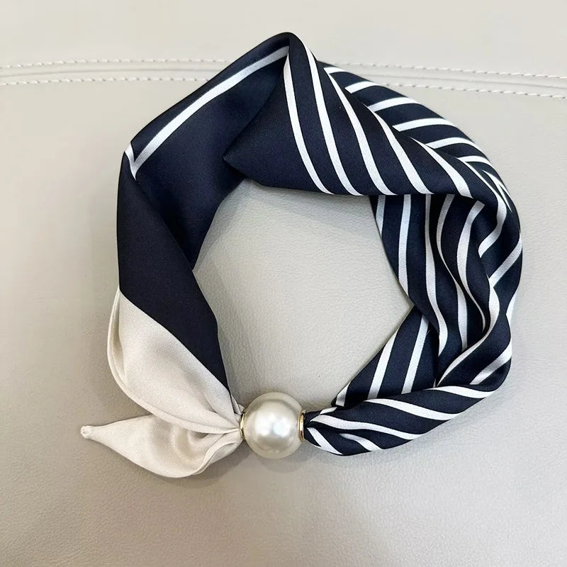 1/2PCS Elegant Pearl Tail Magnetic Clasp Scarf Summer New Versatile