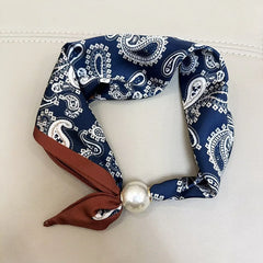 1/2PCS Elegant Pearl Tail Magnetic Clasp Scarf Summer New Versatile
