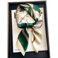 Neckerchief Female Luxury Square Scarf for Women Silk Feeling Shawl