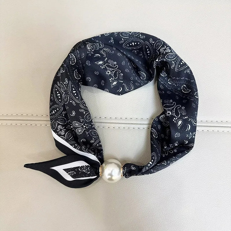 1/2PCS Elegant Pearl Tail Magnetic Clasp Scarf Summer New Versatile