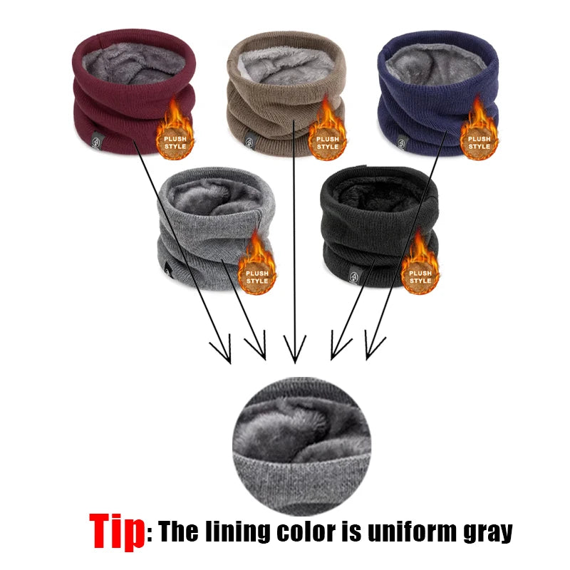 Unisex Thermal Knitted Neck Gaiter Winter Sport Scarf Windproof Face