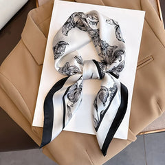 70*70cm Luxury Floral Print Silk Square Scarf Women Foulard Hairband
