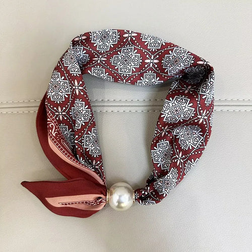 1/2PCS Elegant Pearl Tail Magnetic Clasp Scarf Summer New Versatile