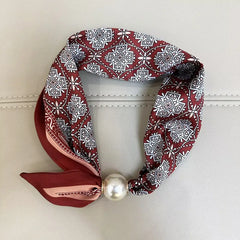 1/2PCS Elegant Pearl Tail Magnetic Clasp Scarf Summer New Versatile