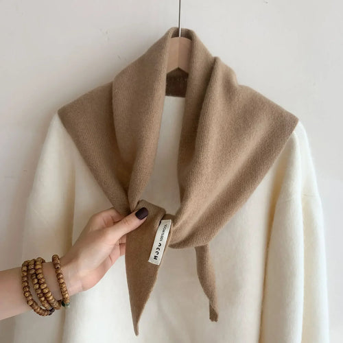 British Korean Triangle Scarf  Niche Wool  Triangular Scarf Women