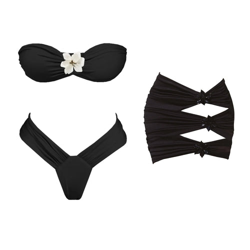 Nitty flower two piece swimsuit with Mini Skirt