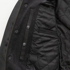 Varsity - Men's Woolen Jacket with Leather Sleeves