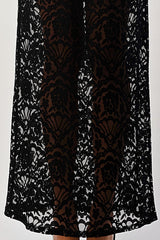 Sheer Lace Maxi Skirt with Drawstring Waist