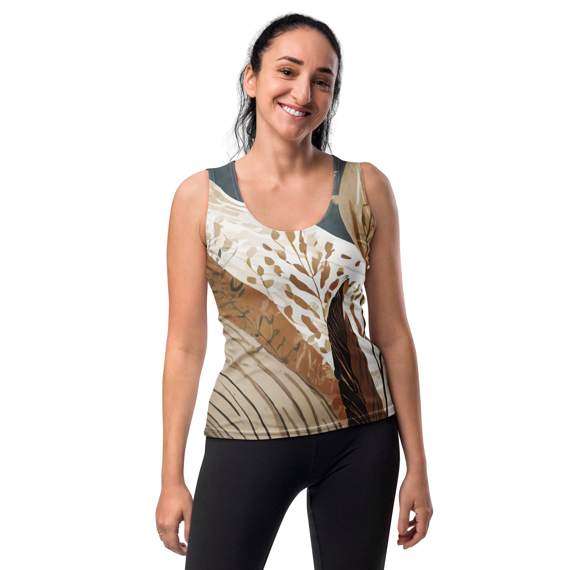 Womens Stretch Fit Tank Top - Boho Style Print