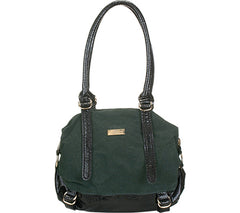 Aryana Adi-16-Grn Chic Green Snake Print Leather Dual Shoulder Strap W