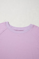 Plus Size Floral Patch Colorblock Long Sleeve Top