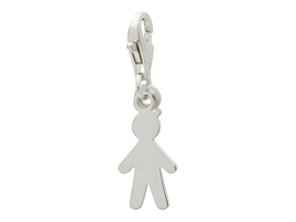 Fronay Collection 404114B Silver Rhodium Plated Boy Cut Out Charm with