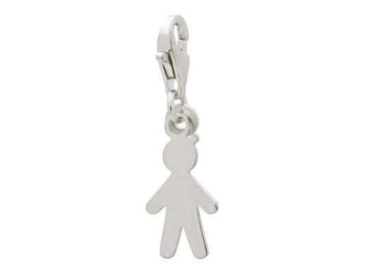 Fronay Collection 404114B Silver Rhodium Plated Boy Cut Out Charm with