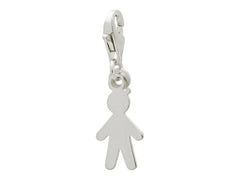 Fronay Collection 404114B Silver Rhodium Plated Boy Cut Out Charm with