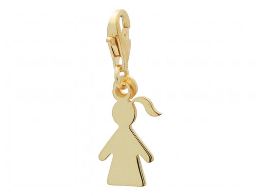Fronay Collection 4G4114G Silver Gold Plated Boy Cut Out Charm with Lo