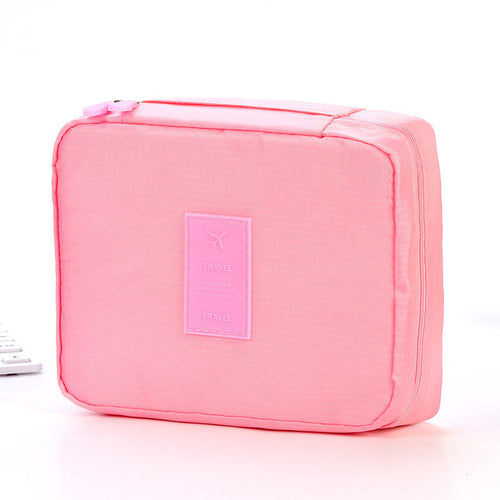 Portable Cosmetic Bag Waterproof Divider Multi-grid Pockets Toiletry B