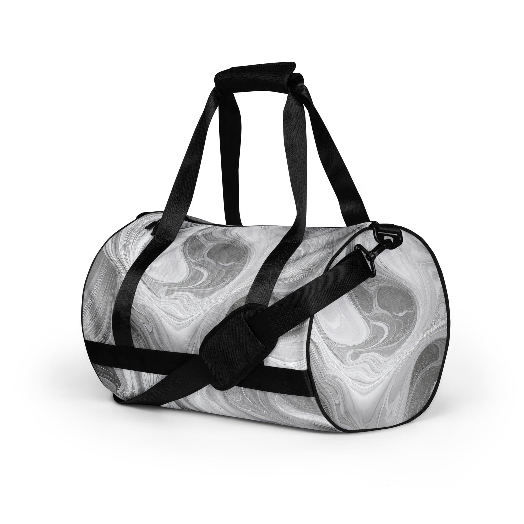 Crossbody Water-resistant Travel Bag - Boho Marble Pattern White