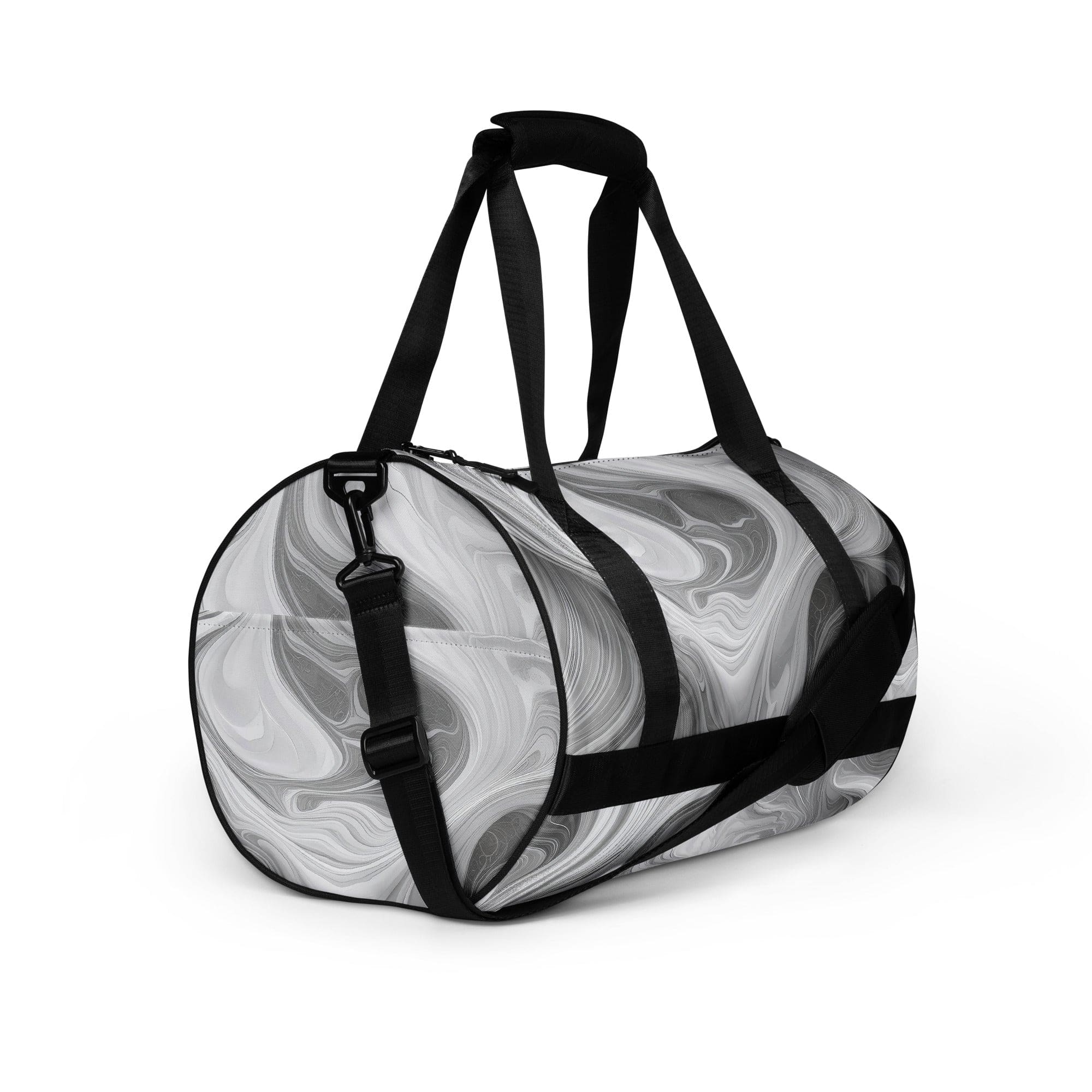 Crossbody Water-resistant Travel Bag - Boho Marble Pattern White