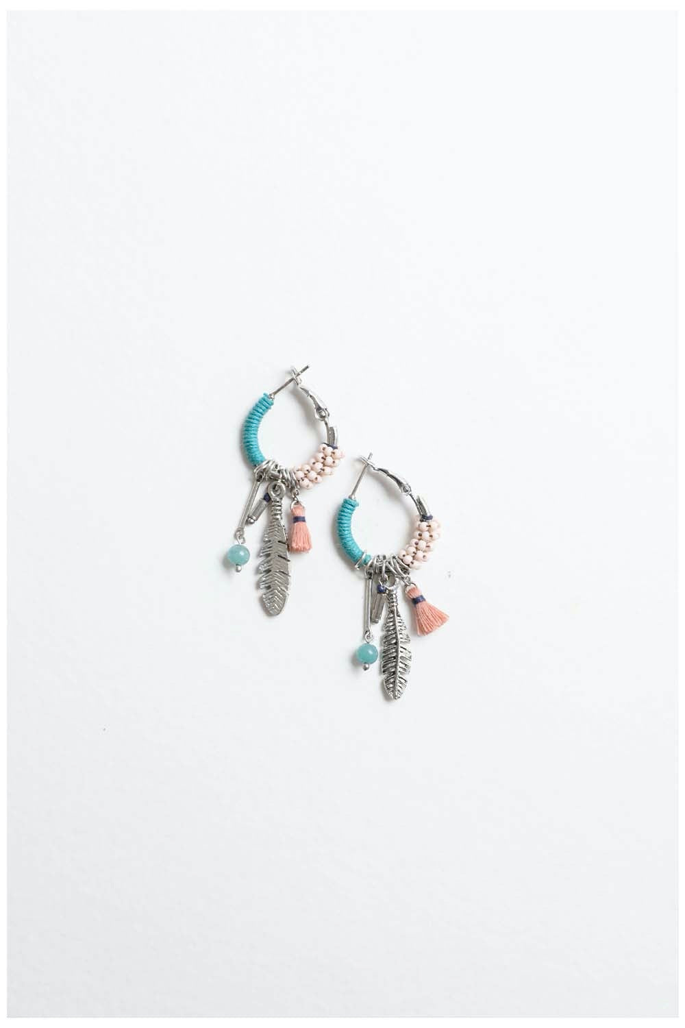 Dainty Feather Hoop Earrings🩵