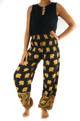 Black ELEPHANT Pants Women Boho Pants Hippie Pants Yoga
