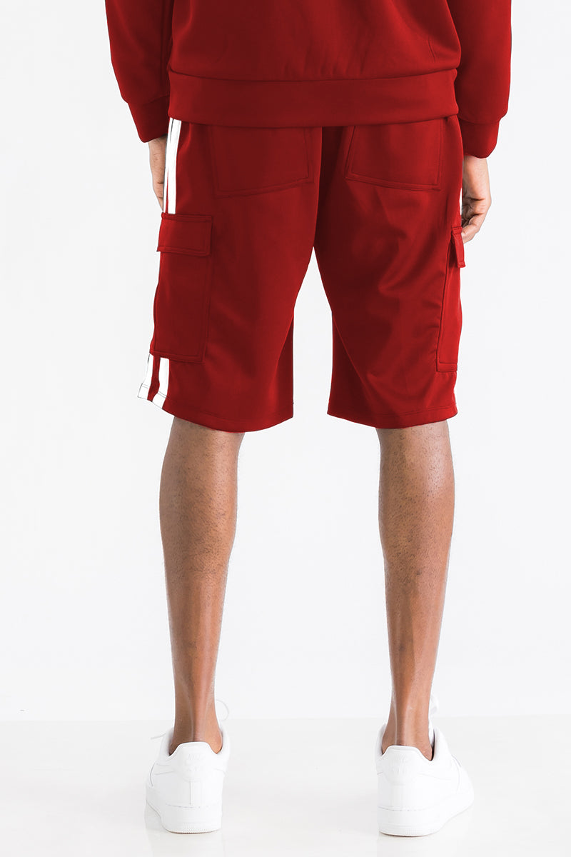 TWO STRIPE CARGO POCKET TRACK SHORTS SP300