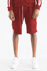 TWO STRIPE CARGO POCKET TRACK SHORTS SP300