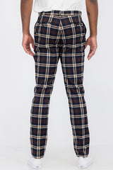 Plaid Slim Fit Trouser Pants SR003
