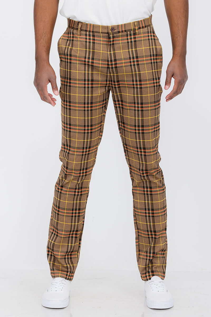 Plaid Slim Fit Trouser Pants SR002