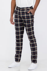 Plaid Slim Fit Trouser Pants SR003