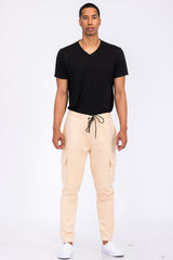 Cotton Blend Cargo Joggers J114