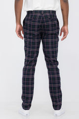 Plaid Slim Fit Trouser Pants SR008