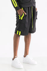 TWO STRIPE CARGO POCKET TRACK SHORTS SP300