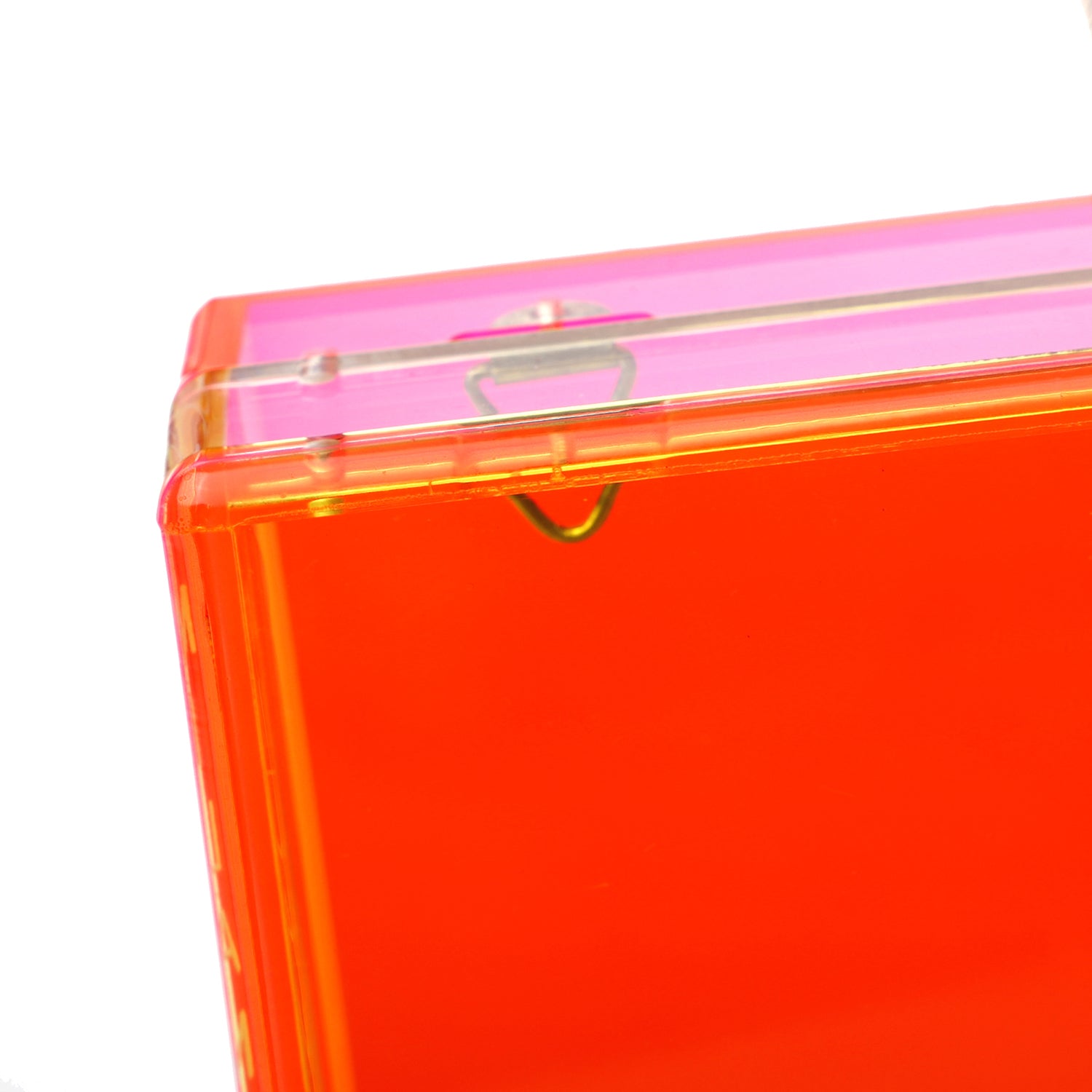 Trendy Neon Two Tone Transparent Acrylic Clutch