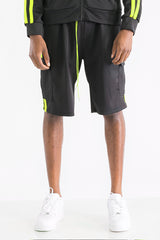 TWO STRIPE CARGO POCKET TRACK SHORTS SP300