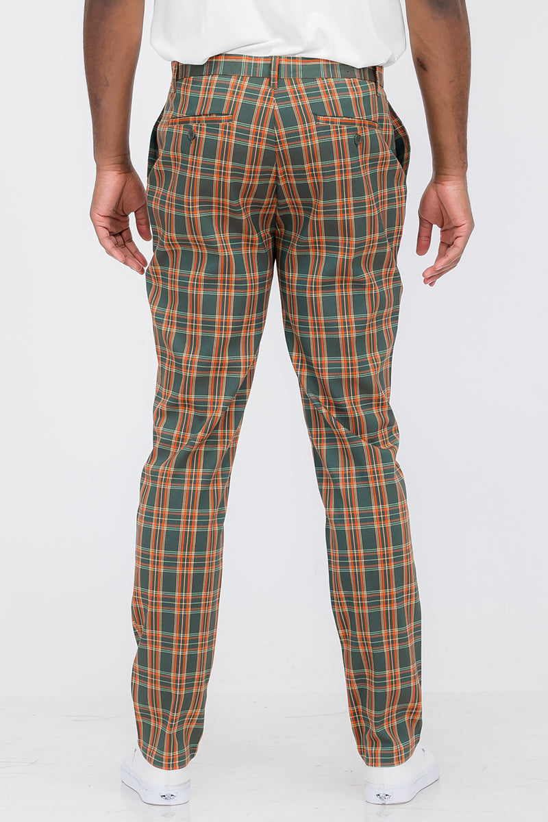 Plaid Slim Fit Trouser Pants SR001