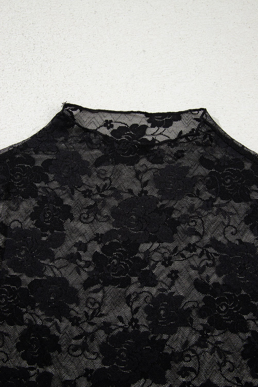 Plus Size Floral Mesh Long Sleeve Top
