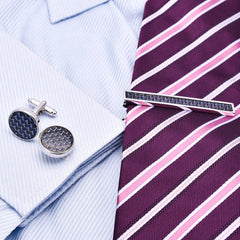 Carbon Fibre Cufflinks and Stickpin Set