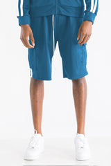 TWO STRIPE CARGO POCKET TRACK SHORTS SP300