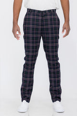 Plaid Slim Fit Trouser Pants SR008