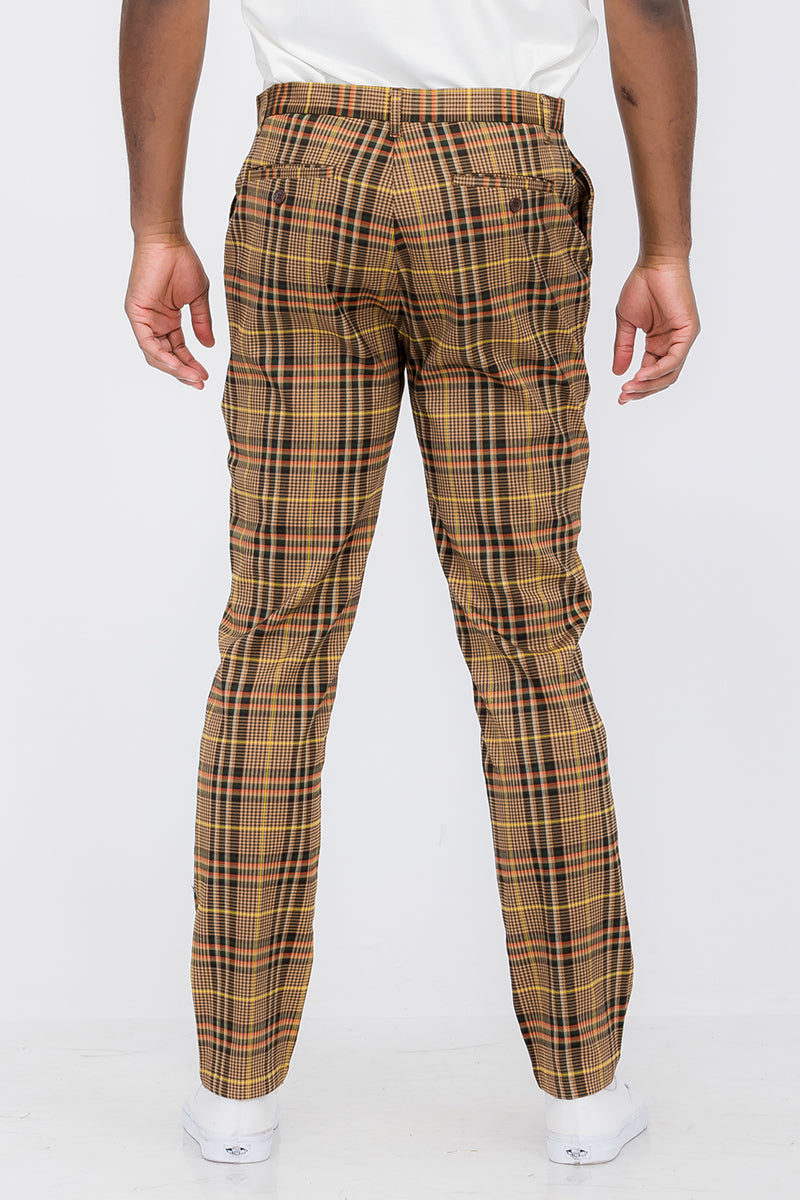 Plaid Slim Fit Trouser Pants SR002