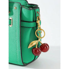 Sparkling Cherry Keychain: Big Crystal Charm with Clip for Bags