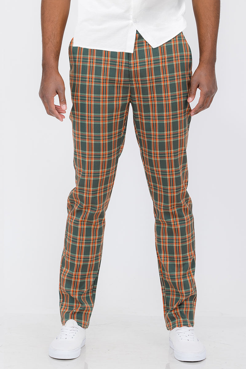 Plaid Slim Fit Trouser Pants SR001