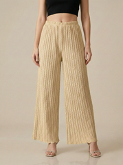 Textured Pleated Palazzo Pants for Women || Pack of 01