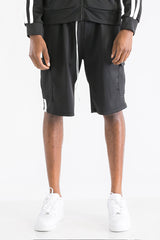 TWO STRIPE CARGO POCKET TRACK SHORTS SP300