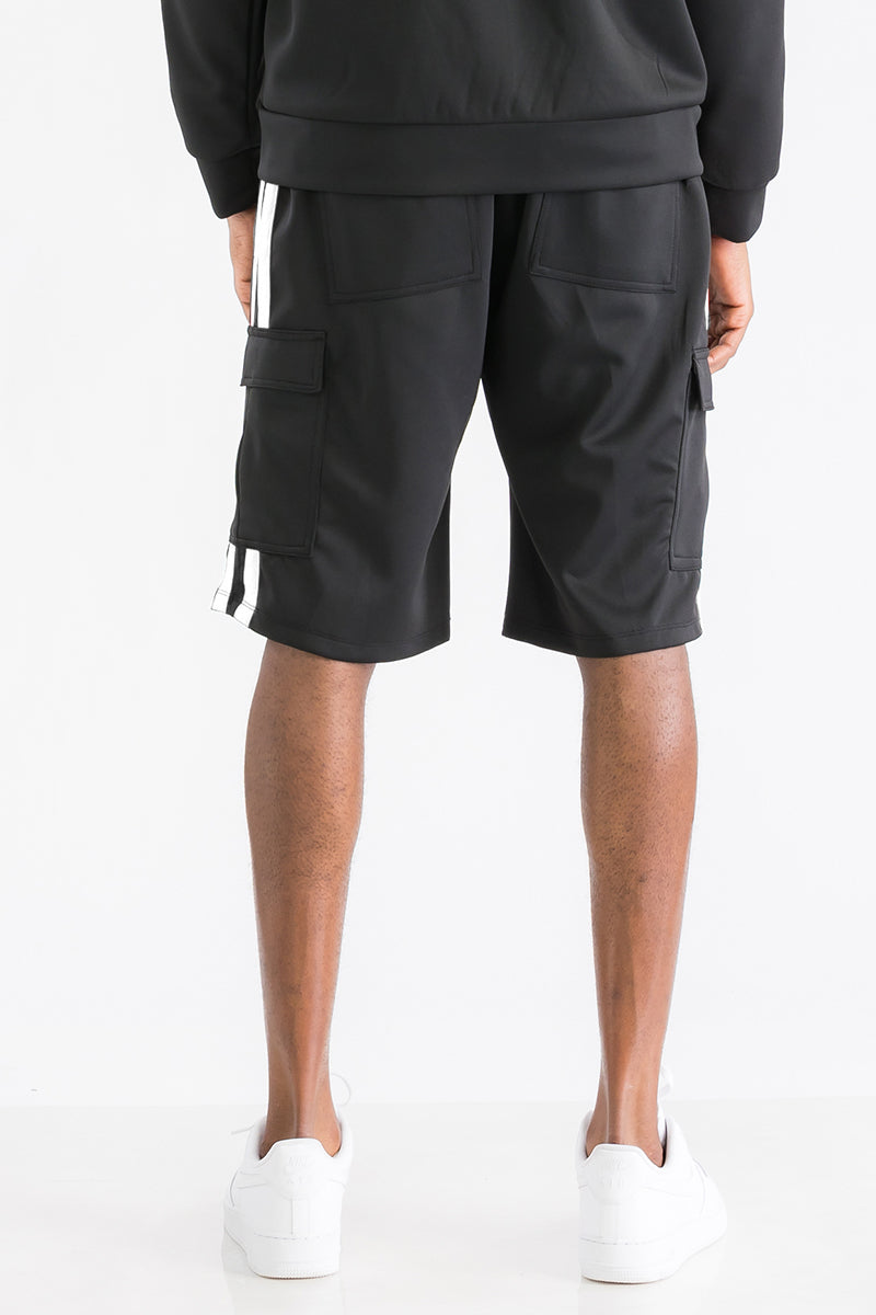 TWO STRIPE CARGO POCKET TRACK SHORTS SP300