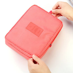 Portable Cosmetic Bag Waterproof Divider Multi-grid Pockets Toiletry B