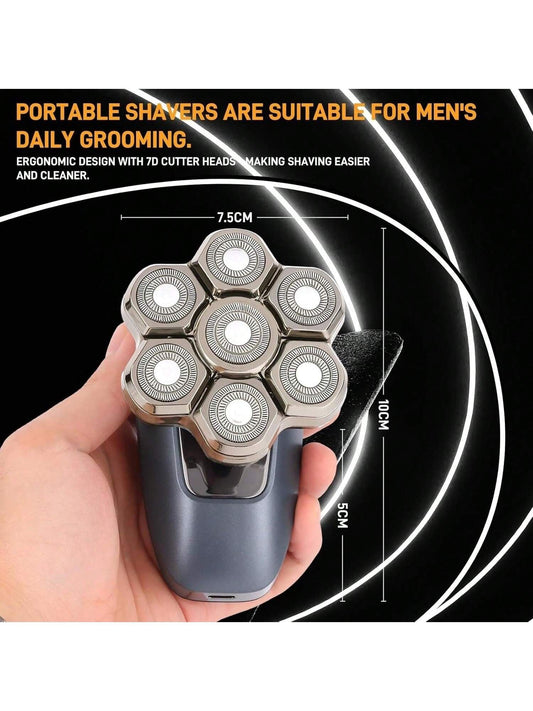 Head Shaver for Bald Men, 7D Electric Rotary Razor 5-in-1 Grooming Kit